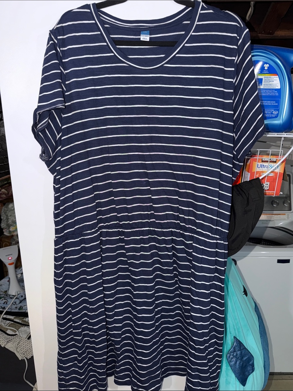 Old Navy Navy and White Striped Mini Dress